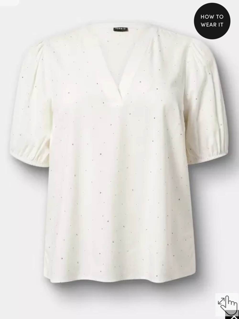 Torrid Cotton Rhinestone Blouse